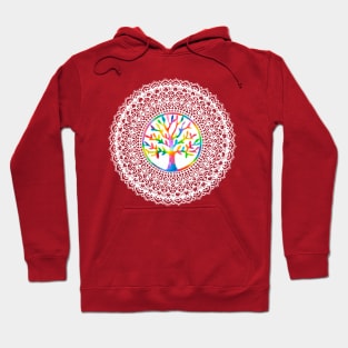 White Tree of Life Mandala Hoodie